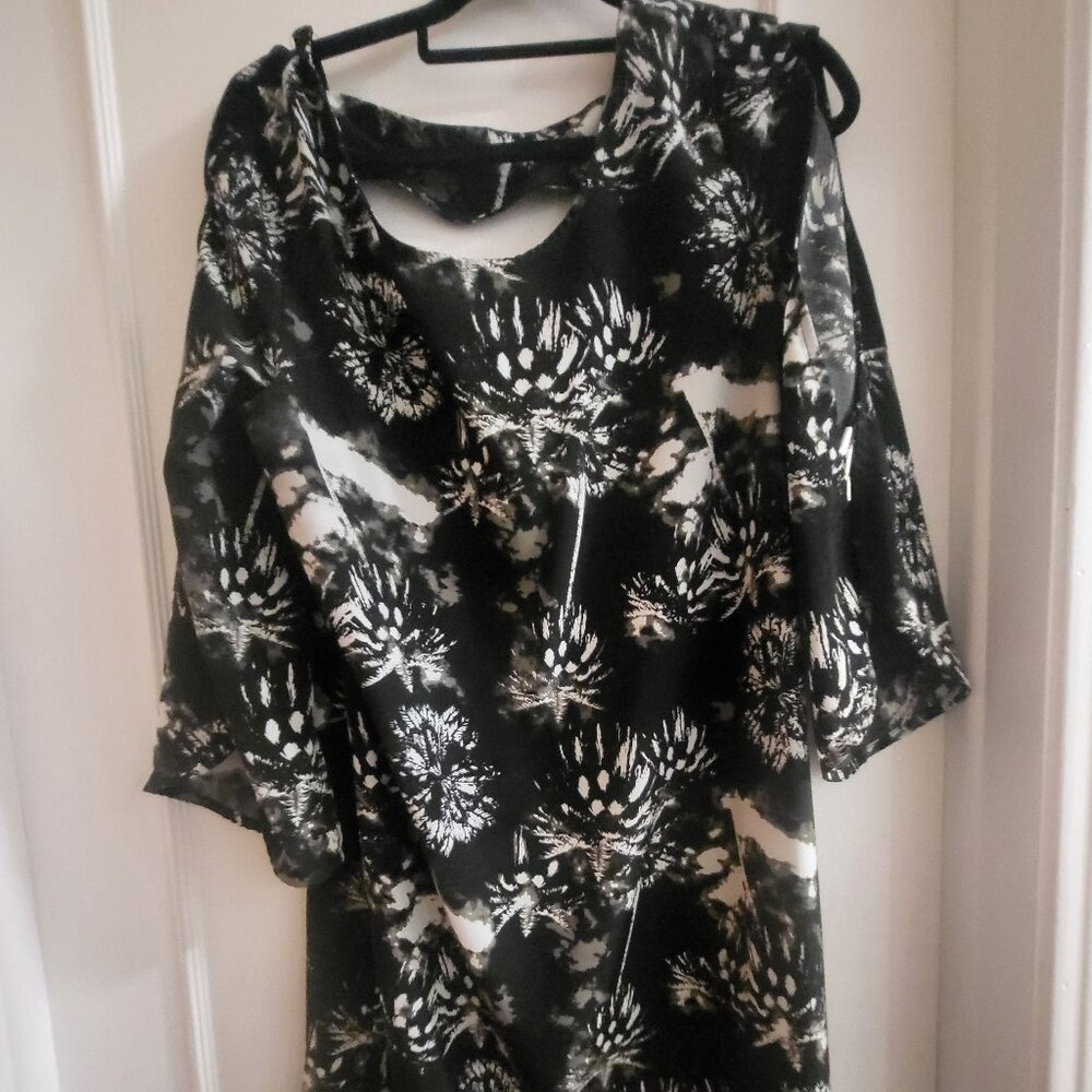 Trendsetter Abstract Floral Cold-Shoulder Mini Dress